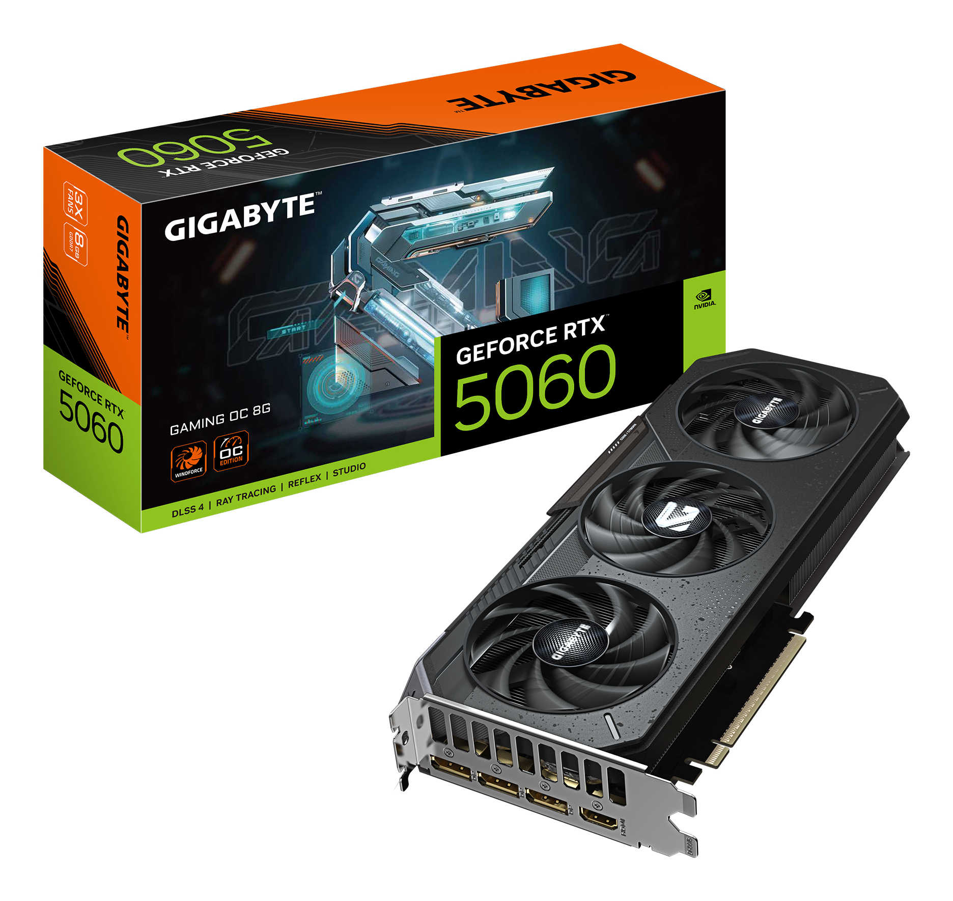 T/VIDEO GIGABYTE GV-N5060GAMING OC-8GD GEFORCE RTX 5060/8GB GDDR7/PCI-E 5.0/HDMI/DP/3XFAN