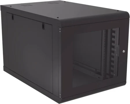 Gabinete De Pared 12U Linkedpro Sr-1912-Gn2Dg/1027Mm De Profundidad/Proteccion En Acero Reforzado/Ideal Para UPS Y Servidores De 19″/Puerta De Cristal Templado/Color Negro