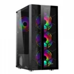 Gabinete Yeyian Haizen 2500 Ych-041520 C/Ventana/Midi-Tower/3 Ventiladores Argb/Micro ATX/Usb3.0/Color Negro/Sin Fuente