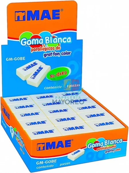 Paquete C/30 Piezas De Goma Escolar Mae Gm-30Be Para Borrar/Color Blanco
