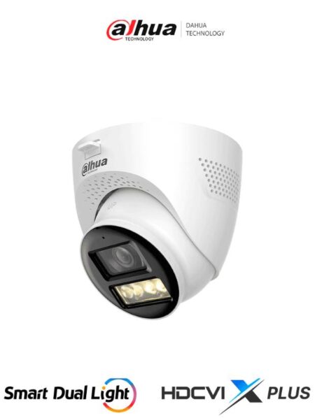 Camara Domo IP Dahua Dh-Hac-Hdw1200Tqn-Il-T 2Mpx/Lente 2.8Mm/Iluminador Dual Inteligente/Audio Bidireccional/Apertura De Hasta 111°/Ir 40M/Fabricada En Metal + Plastico