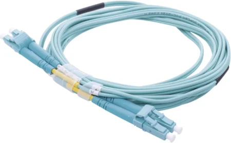 Jumper De Fibra Optica Multimodo Linkedpro Lp-Fom4-Lclc-R03Om4 50/125 Lc-Lc Ofnr (Riser), 2.0 Mm/Duplex/Color Aqua/3 Metros