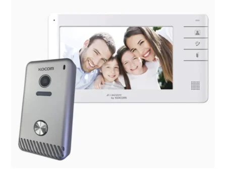 Kit De Videoportero Kocom Kcvs701Ebc/Kcs81Mu/2Da Generacion/Monitor 7″ A Color/Resistente Frente De Calle Metalico