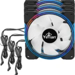 Kit 3 Ventiladores Yeyian Typhoon Ycf-3Rgb-01 Argb LED/120Mm/1200Rpm/Negro/Incluye Hub Y Control