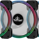 Kit 3 Ventiladores Yeyian Typhoon Ycf-3Rgb-01 Argb LED/120Mm/1200Rpm/Negro/Incluye Hub Y Control