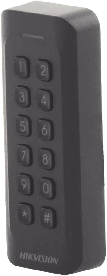 Lector De Tarjetas Y Contraseñas Hikvision Ds-K1802Ek/IP65/Wiegand/Compatible Con Cualquier Panel/Perfil Delgado Y Estetico/Indicador LED