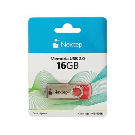 Memoria USB 2.0 16Gb Nextep Ne-470D, Twist/Rojo