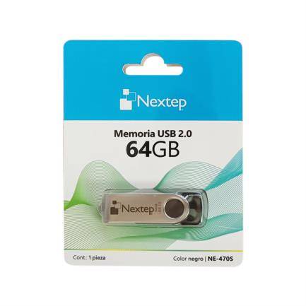 Memoria USB 2.0 64Gb Nextep Ne-470S, Twist/Negro