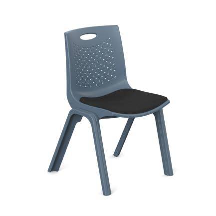 Silla De Visitas O Comedor Nextep Ne-664G Gris Obscuro/Hasta 120Kg/Fibra Alta Resistencia/Acojinada/Apilable