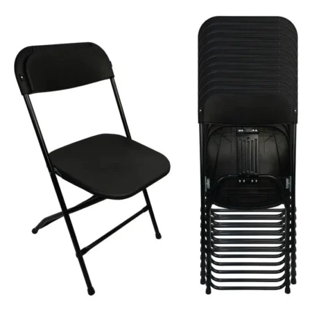 Paquete De 10 Sillas Pegables Acojinadas Found Fd180 Color Negro/140Kg/Reforzadas Acero