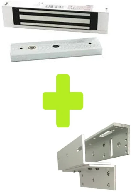 Paquete De Contrachapa Magnetica Zkteco Lm1805 – Lmb120Zl/120Kg/Voltaje De 12Vdc/Incluye Soporte Zl Para Su Instalacion/Compatible Para Puertas De Madera Y Metal