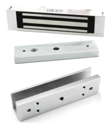 Paquete De Contrachapa Magnetica Zkteco Lmb1805 + Lmb-180U/120Kg/Incluye Soporte De Fijacion En U/Para Instalacion En Puertas De Vidrio O Cristal Templado