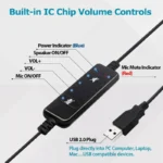Cable De Conexion De Qd Addasound Dn1011 Tipo Poly A USB-A/Con Controles De Volumen, Mute Y Llamada/Compatible Con Serie Crystal De Addasound