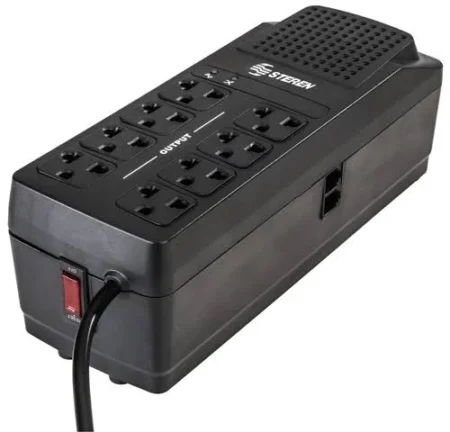 Regulador Steren Reg-2050 2000 Watts/90-145V/140J/8 Contactos/Negro