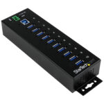 Hub Industrial Startech St1030Usbm, 10 Puertos USB 3.0, 5000 Mbit/S, Color Negro