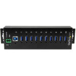 Hub Industrial Startech St1030Usbm, 10 Puertos USB 3.0, 5000 Mbit/S, Color Negro
