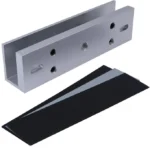Soporte De Montaje Zkteco Lmb-180U Para Puertas De Vidrio Sin Marco/Tipo U/Aluminio Anodizado/Compatible Con Cerradura Magnetica Lm120
