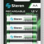 Bateria Recargable Steren Bat-Nm-Aa/2500 Tipo Aa, 1.2V, 2500 mAh, 4 Piezas