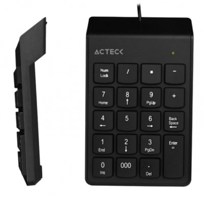Teclado Numerico Acteck Kn-350 Alambrico USB Color Negro, AC-01015