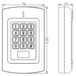 Teclado Independiente Para Control De Acceso Zkteco Mk-H Id/Interior/Exterior/1000 Contraseñas O Tarjetas Id/125Khz
