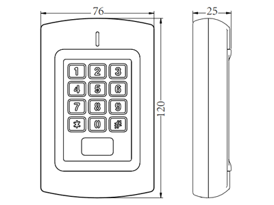 Teclado Independiente Para Control De Acceso Zkteco Mk-H Id/Interior/Exterior/1000 Contraseñas O Tarjetas Id/125Khz