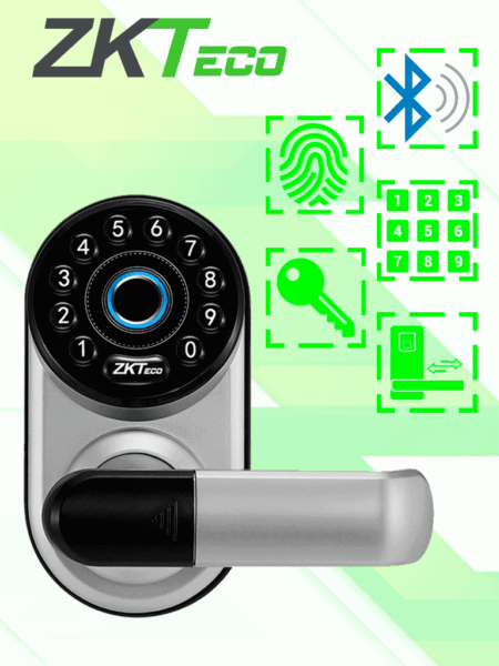 Cerradura Inteligente Zkteco Ml300 Con Teclado/Verificacion De Huella/Conectividad Bluetooth/Capacidad Para 100 Usuarios/Compatible Con La App Zsmart