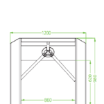 Torniquete Bidireccional Zkteco Ts200/Acero Sus304/Desbloqueo De Seguridad Sin Energia/No Cuenta Con Lectores Y Panel/110V/Exterior Protegido/Trafico De 25-30 X Min/Ancho De Carril 50.5Cm/1 Millon De Ciclos/Apertura Con Pulso Seco
