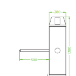 Torniquete Bidireccional Zkteco Ts200/Acero Sus304/Desbloqueo De Seguridad Sin Energia/No Cuenta Con Lectores Y Panel/110V/Exterior Protegido/Trafico De 25-30 X Min/Ancho De Carril 50.5Cm/1 Millon De Ciclos/Apertura Con Pulso Seco