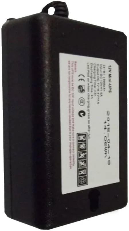 Respaldo De 12V Zkteco 12V Mini-UPS/Para Control De Asistencia 1900Mah/Compatible Con Equipos Zkteco/Duracion De Hasta 2 Horas En Uso