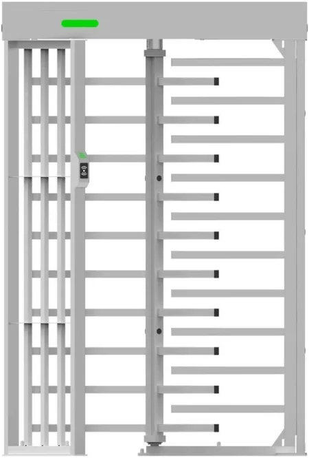 Torniquete Modular De Altura Completa Zkteco Fht3300/Acero Inoxidable Sus304/IP54/Compatible Con 110/220Vca/3 Barras De Giro/Alta Durabilidad/Capacidad De 20 Personas Por Minuto