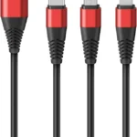Cable USB 3 En 1 Negro 2.1A Blackpcs Cablmutm-2 De 1 Metro