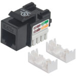 CONECTOR JACK RJ45 CAT5E NEGRO DE IMPACTO INTELLINET 210416
