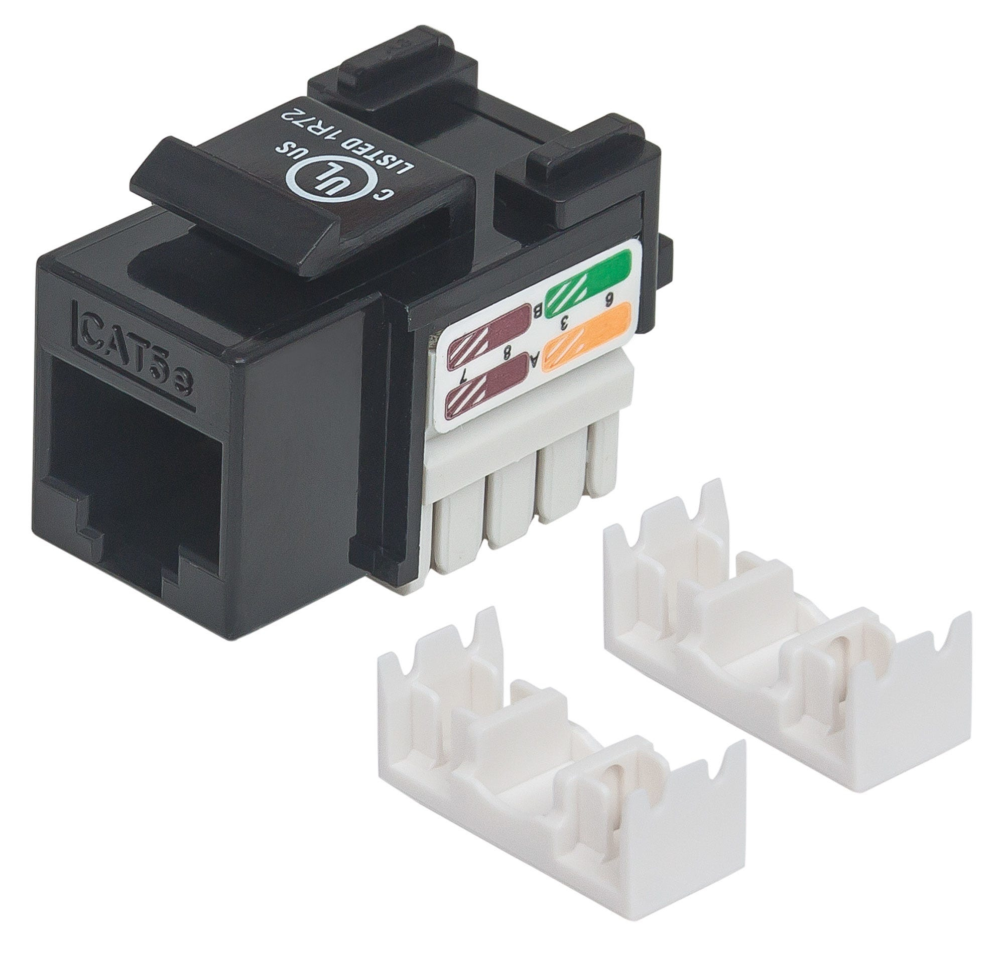 CONECTOR JACK RJ45 CAT5E NEGRO DE IMPACTO INTELLINET 210416