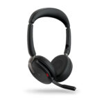 Diadema Audifonos Binaural C/Microfono Inalambricos Jabra Evolve2 65 Flex Link380C Ms Estereo/Bluetooth/USB-C/Color Negro/26699-999-899