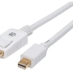 Cable Manhattan Displayport Macho-Mini Macho 1.0M Blanco, 324724