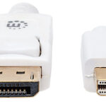 Cable Manhattan Displayport Macho-Mini Macho 1.0M Blanco, 324724