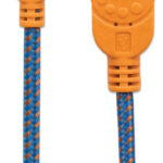 Cable USB V2.0 A-Micro B Alta Velocidad C/Recubrimiento Textil 1M Manhattan 394024 Azul/Naranja