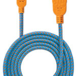 Cable USB V2.0 A-Micro B Alta Velocidad C/Recubrimiento Textil 1M Manhattan 394024 Azul/Naranja