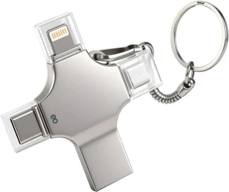 Memoria USB 4 En 1 2Tb Lightning/Micro-USB/USB/USB-C/Compatible Con Iphone/Huawei/Android/Color Plata/4En1Usb