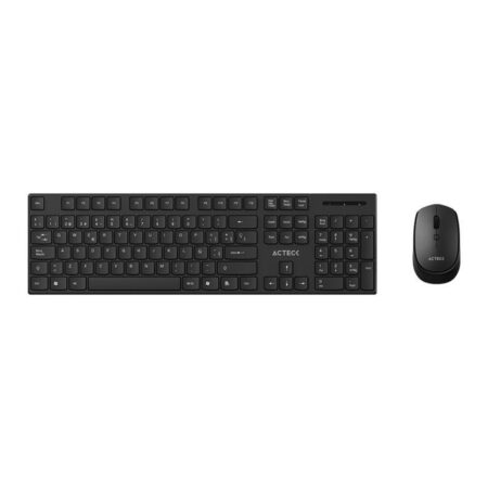 Kit Teclado Y Mouse Inalambrico Acteck Creator Vantage Prime Mk555/Ergonomico/USB/1600Dpi/4 Botones/Optico/Español/Negro/AC-943499