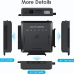 Adaptador USB 2.0- SATA/Ide Steren Com-211, Para Unidades De Disco De 3.5" Y 2.5"