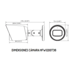 Dahua Hac-Hfw1200T-36- Camara Bullet De 2 Megapixeles/ Lente Fijo De 3.6Mm/ 83°/ Smart Ir 30 Metros/ IP67/ Metalica/ Blc/ Hlc/ Dwdr/ Tvi Ahd Y Cbvs/ -
