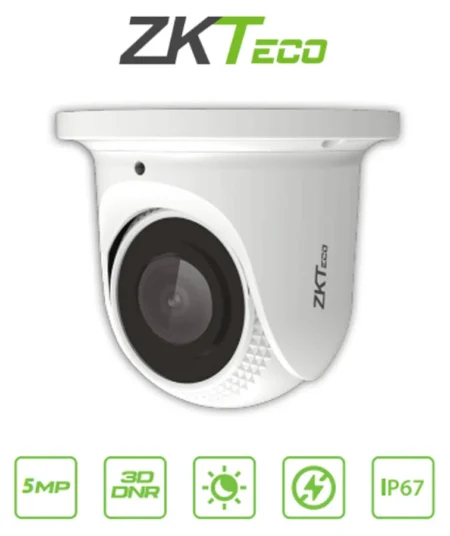 Camara IP Domo Zkteco Es-855P21C-S7-Mi 5Mpx/Lente 2.8Mm/H.265/Ir 30Mm/Microfono Integrado/Carcasa Metalica/PoE/IP67/P2P/Onvif Profile