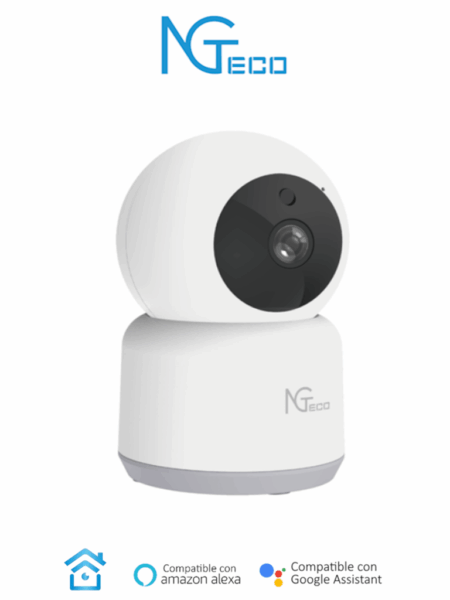 Camara Pt WiFi Zkteco Ng-C2301/1080P/Ir 5M/Deteccion De Movimiento/355° Horizontal/80° Vertical/Almacenamiento Local Y En La Nube/Control Remoto/Audio Bi-Direccional/Funciona Con Alexa