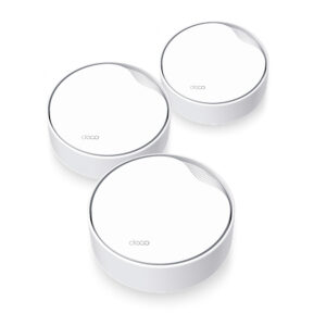 ROUTER INALAMBRICO TP-LINK DECO X50-POE(3-PACK)/2.4-5GHZ/DOBLE BANDA/ANTENAS INTERNAS/1 PUERTO RJ45 2.5GBBPS/MU-MIMO/3 PIEZAS