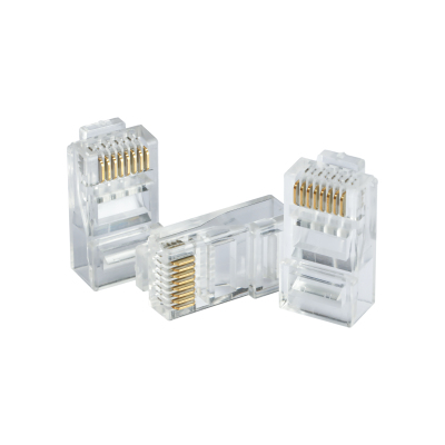 Caja Con 100 Plugs RJ45 Cat6 Dahua Dh-Pfm976-631/Chapado De Oro De 15 U”/Clasificacion De Resistencia Al Fuego Ul94V-2