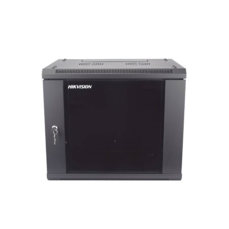 Gabinete Para Montaje En Pared O Piso Ds-Xs6409-S/B, Puerta De Cristal Templado Resistente, Cuerpo Fijo, 9 Unidades De Rack, 19, Fabricado En Acero