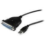 CABLE PARA IMPRESORA STARTECH ICUSB1284D25/DB25 A USB-A/HEMBRA-MACHO/1.8M/COLOR NEGRO