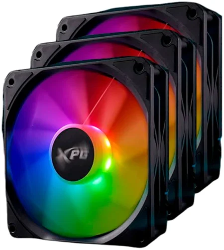 Kit De 3 Ventiladores Xpg Vento 120 Argb Pwm/3X120Mm/1850Rpm/Negro/Vento120Argbpwm3C-Bkcww