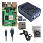 Kit Raspberry Pi 5/8Gb RAM/Fuente/Case/Ventilador/HDMI/SD 64Gb/Color Blanco